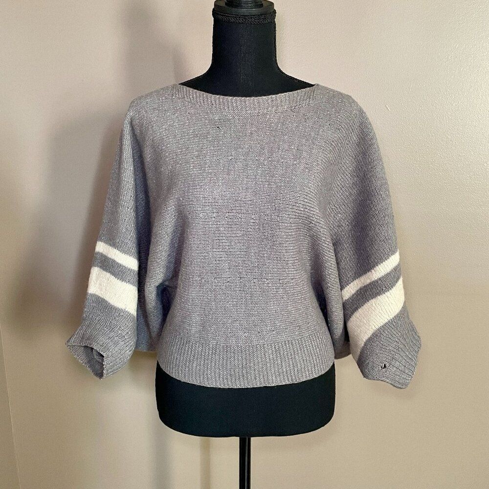 LANVIN EN BLEU Vintage Japan grey alpaca-wool blend oversized knit sweater